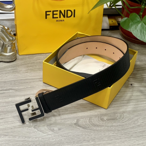 Essenceofluxury Mens Belts Fendi FF Logo Buckle Black Leather Belt 38MM A175PP240 AA200509