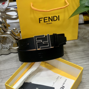 Essenceofluxury Mens Belts Fendi FF Logo Buckle Black Leather Belt 38MM A175PP240 AA200509