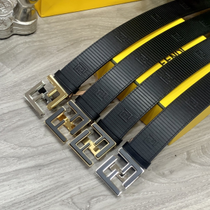 Essenceofluxury Mens Belts Fendi FF Logo Buckle Black Leather Belt 38MM A175PP240 AA200509