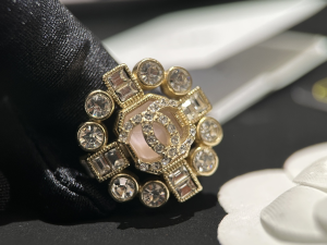 Chanel Crystals CC Logo Diamond Flower Earrings 