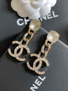 Essenceofluxury Womens Jewelry Chanel Crystals CC Logo Pendant Earrings A152PP180 AA200462