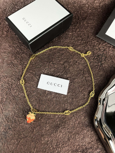 Gucci Crystals Strawberry Pendant Neclaces 