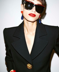 Essenceofluxury Womens Jewelry Saint Laurent YSL Red Blue Earrings A152PP280 AA200472