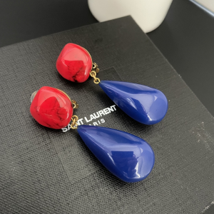 Essenceofluxury Womens Jewelry Saint Laurent YSL Red Blue Earrings A152PP280 AA200472