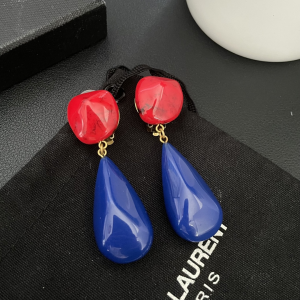 Essenceofluxury Womens Jewelry Saint Laurent YSL Red Blue Earrings A152PP280 AA200472