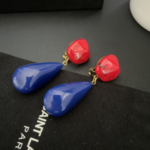 Essenceofluxury Womens Jewelry Saint Laurent YSL Red Blue Earrings A152PP280 AA200472