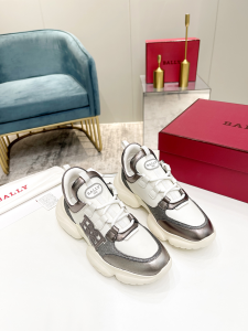 Bally B Cloud Claires Leather Sneakers Gray White Bally B Cloud Claires Leather Sneakers Gray White