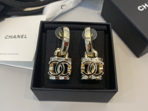 Chanel CC Logo Lock Earrings 