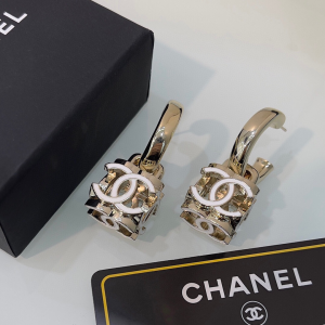 Chanel CC Logo Lock Earrings 