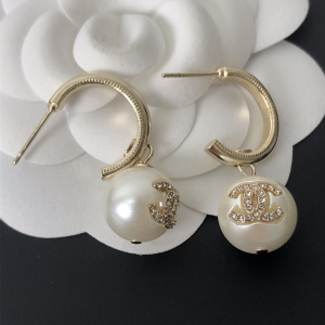 Essenceofluxury Womens Jewelry Chanel Crystals CC Logo Pearl Earrings A39PP180 AA200921