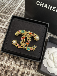 Chanel CC Logo Flower Brooch 