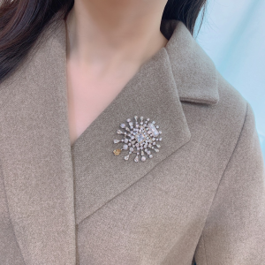 Essenceofluxury Womens Jewelry Chanel Crystals Flower Brooch in Silver A205PP280 AA201383