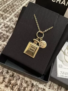 Chanel Gold Bottle Pendant Necklaces 