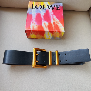 Loewe Black Lambskin Leather Belt 60MM 