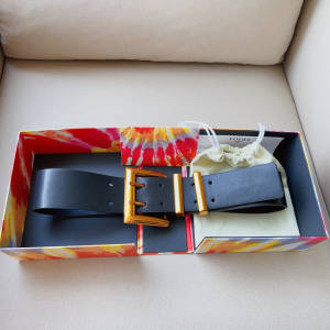 Essenceofluxury Womens Belts Loewe Black Lambskin Leather Belt 60MM A175PP340 AA201632