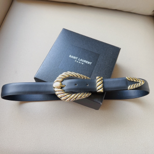 Essenceofluxury Womens Belts Saint Laurent YSL Leather Belt 30MM A175PP240 AA201633