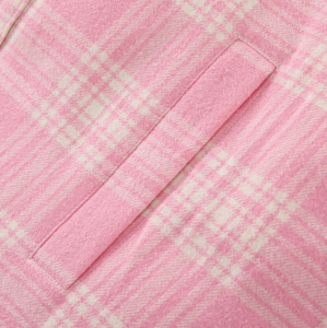 Essenceofluxury Womens Clothing Miu Miu Check Plaid Down Jacket Pink SML A155PP880 AA201575