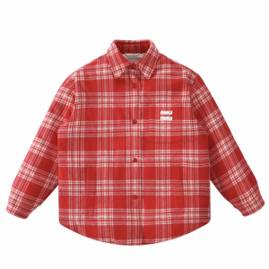 Miu Miu Check Plaid Down Jacket Red 