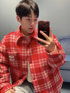 Essenceofluxury Womens Clothing Miu Miu Check Plaid Down Jacket Red SML A155PP880 AA201576