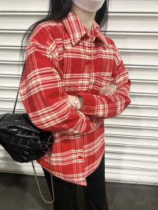 Essenceofluxury Womens Clothing Miu Miu Check Plaid Down Jacket Red SML A155PP880 AA201576