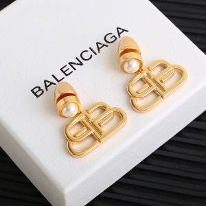 Balenciaga BB Stud Gold Earrings 