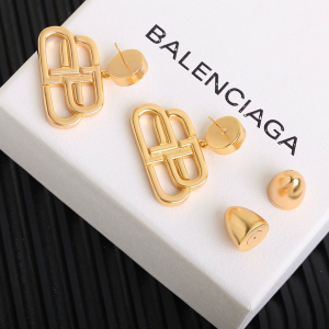 Essenceofluxury Womens Jewelry Balenciaga BB Stud Gold Earrings A205PP180 AA201644