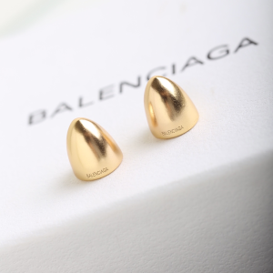Essenceofluxury Womens Jewelry Balenciaga BB Stud Gold Earrings A205PP180 AA201644