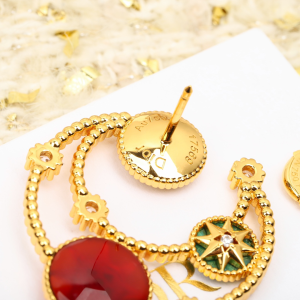 Essenceofluxury Womens Jewelry Dior Rose Des Vents Earrings with Diamonds A152PP280 AA201571