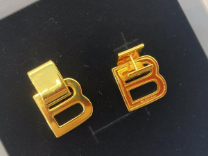 Essenceofluxury Womens Jewelry Balenciaga Gold BB Earrings A39PP180 AA201682