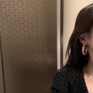 Essenceofluxury Womens Jewelry Chanel Gold CC Logo Rainbow Diamonds Earrings A39PP280 AA201670