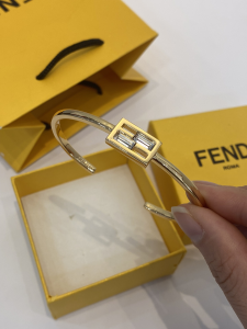 Fendi Gold Baguette FF Logo Bracelets 