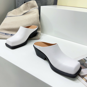 Armani Leather Mule White 