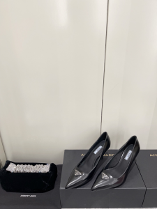 Essenceofluxury Womens Shoes Prada Leather Pumps in Black 75MM 35 To 40 A151PP480 AA201799