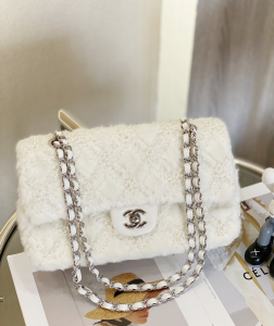 Essenceofluxury Womens Handbags Chanel White Shearling Flap Bag A103PP1480 AA201975