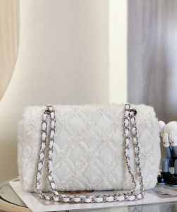 Essenceofluxury Womens Handbags Chanel White Shearling Flap Bag A103PP1480 AA201975