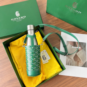 Goyard Yonne MM Case and Flask Green Goyardine Canvas and Chevroches Calfskin Goyard Yonne MM Case and Flask Green Goyardine Canvas and Chevroches Calfskin