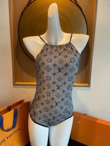 Louis Vuitton One Piece Swimsuit Bikini Gray 