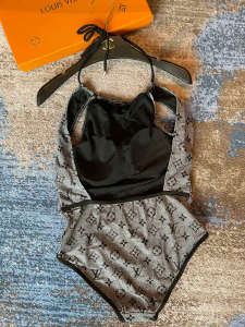 Essenceofluxury Free Gift Louis Vuitton One Piece Swimsuit Bikini Gray SML A123PP100 AA202002