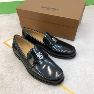 Burberry Monogram Motif Leather Loafers 