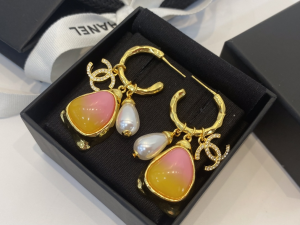 Chanel CC Logo Pendant Earrings 