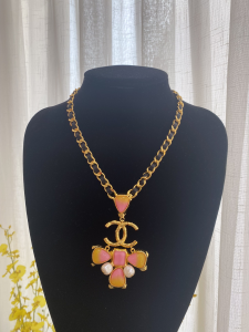 Chanel Gold CC Logo Pendant Necklace 