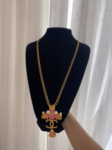 Chanel Gold CC Logo Pendant Necklace 