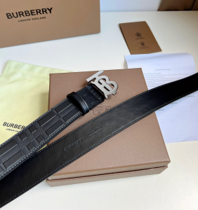 Essenceofluxury Mens Belts Burberry TB Belt in Black Leather 35MM A175PP240 AA202485