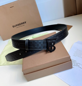 Burberry TB Belt Black Leather 35MM 