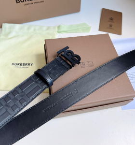 Essenceofluxury Mens Belts Burberry TB Belt in Black Leather 35MM A175PP240 AA202486
