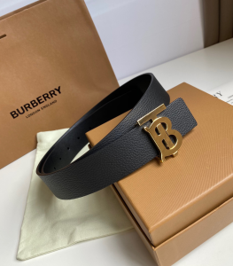 Burberry TB Belt Black Leather 35MM 