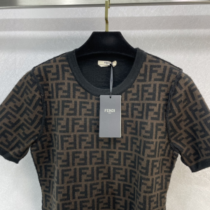 Essenceofluxury Womens Clothing Fendi Brown Wool Sweater SML A227PP580 AA202505