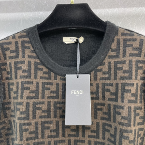 Essenceofluxury Womens Clothing Fendi Brown Wool Sweater SML A227PP580 AA202505
