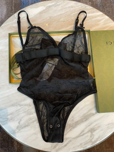 Essenceofluxury Free Gift Gucci GG Black Lace Swimwear Bikini SML A123PP70 AA203017