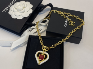 Chanel Heart Chain Pendant Necklaces 